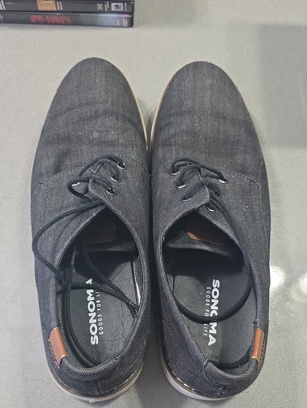 Sonoma Black Canvas Lace-Up Oxford Shoes